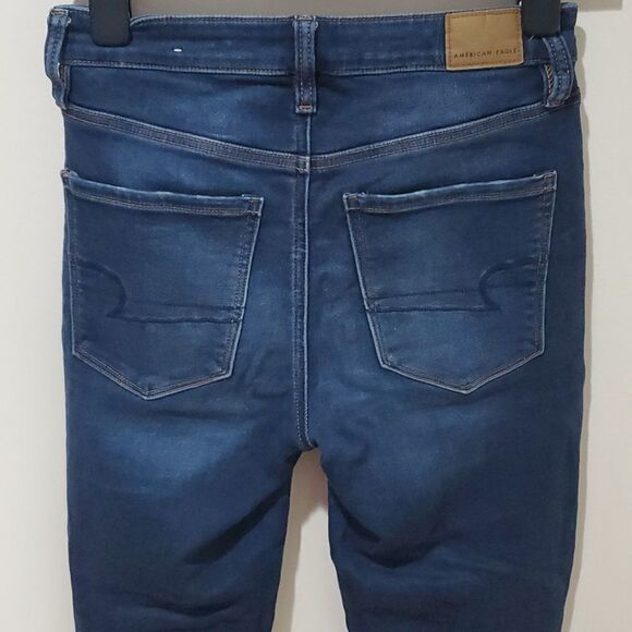 American Eagle next level stretch dark wash super high rise jeggings - Picture 4 of 8